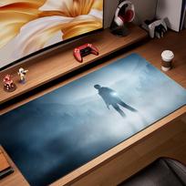 Survival Horror Game A-Alan Wake 2 Mouse Pad Non-Slip Rubber Edge Locking Mousepads Game Play Mats for Notebook PC Computer 30cmx60cm(11.8x23.6inch) gray