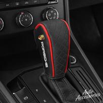 Aukštos kokybės automobilio pavarų svirties dangtelis PU oda Neslystantis apsauginis dangtelis Porsche Cayenne Panamera Macan Taycan Boxster Cayman CVF1 black