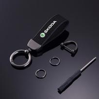 Car Keychain Pendant Suede Leather Key Rings Holder for Skoda Octavia Kodiaq Superb Yeti Roomster VRS Rapid Kodiak Accessories ydpf68 black