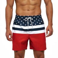 DATIFER Summer Men Beach Print Shorts Surfing Swimwear Fitness Workout Trunks Male Sportswear With Pockets Pants M black