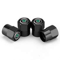 For Skoda FaJJ3For Skoda Octavia A5 A7 RS Fabia Superb Rapid Kodiaq Karoq 4Pcs Metal Car Wheel Tire Valve Caps Stem Case Covers Accessories black