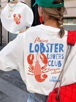 Maine Lobster Lovers Club Grafinis T-shirt Unisex Mielas Jūros Gyvūno Spaudinio Marškinėliai Vasarinis Laisvalaikio Retro Estetika Harajuku Stiliaus Viršus S gray