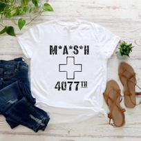 MASH 4077th T-Shirt Classic TV Series Shirt Army Hospital Tee Unisex Short Sleeve Graphic T Shirts Vintage Women Casual Tops S balta