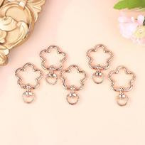 5Pcs Zinc Alloy Flower Swivel Lobster Claw Clasps Swivel Lanyards Trigger Snap Hooks Strap Connector For Diy Bag Key Chains Ring auksas