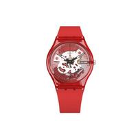 SWATCH Unisex Skeleton Watch GR178 GR178 Red brown