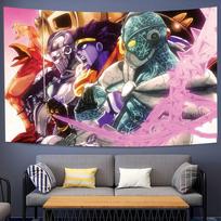 JoJos BBizarre AAdventure Anime Theme Tapestry Anime Hippie Wall Hanging Aesthetic Wall Decor for Dorm Bedroom 74x94cm(29x37in) black