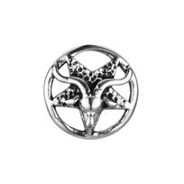 Vnox Gothic Devil Satanic Goat Satan Stud Earrings for Men, Stainless Steel Hypoallergenic Earring, Fashion Hip Hop Rock Jewelry gray