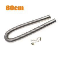 60cm/100cm/120cm/150cm/200cm/250cm/300cm Air Diesel Parking Heater Stainless Steel Exhaust Pipe For Car Air Diesels Heate 60cm Length gray