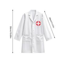 90/110/120/130cm Kids Doctor Role Play Costume Set Machine Washable Career-Themed Uniform Cosplay Outfit For 3-8 Years Old child white