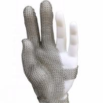 Three Finger Cut Resistant Stainless Steel Metal Mesh Glove with Metal Hook Strap for Tailoring and Butcher Use (Silver,Xs) sidabras