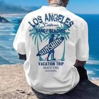 Los Angeles Sandy Beaches Beach Vacation Surfing Print T-Shirt Cotton Graphic Tee Unisex Unisex Summer Streetwear S white
