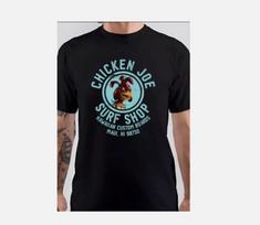 NWT Chicken Joe Surf Shop Funny XXL black