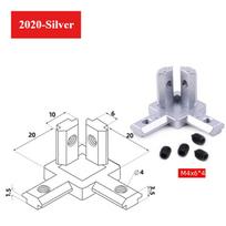 20/30/40 3-dimensional Right-angle Connector 3-Way End Corner Bracket Connector Cast Aluminum Universal Angle Slot Connector gray