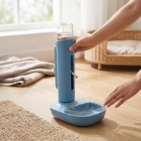 Pet Standing Water Dispenser Height   Automatically Feeding Water for Cats Small to Medium Sized Dogs gray