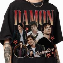 Damon Salvatore The Vampire Shirt Damon Salvatore Tshirt Classic 90s The Vampire Shirt S brown