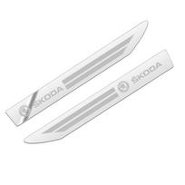 Metalinis nerūdijančio plieno šoninis sparnas emblema stilinga durų šoninė emblema lipdukas ilgaamžės lauko vairavimo priedai Skoda sidabras