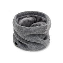 Megztas šalikas Žieminis šiltas snudas Šalikai Vienspalvis Storas Vilnos Kailio Kaklo šildytuvas Unisex Vyriški Kaklo šalikai Žiedas Moteriškas Šalikas su skylėmis pilka spalva
