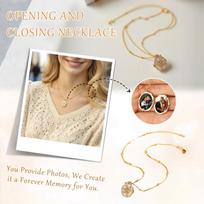 Custom Photo Gold Locket Necklace For Women,  Personalized Memorial Gifts For Women Teen Girls Valentine's Day Birthday Anniversary B auksas