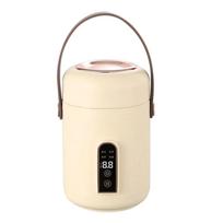 Mini Rice Cooker Efficient Heating Insulated Portable Multifunction Soup Porridge Stewpot for Home  Dorm Small Rice Cooker AU smėlis