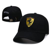 For Ferrari Logo Embroidered Car Baseball Cap Spring And Autumn Outdoor Sports Universal Adjustable Casual Hats Sunscreen Hat black