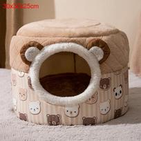 Indoor Warm Cat Dog House Soft Pet Tent Cave Bed Deep Sleep Cat Kennel With Removable Cushion For Kitten Puppy Comfortable Bed Decor black