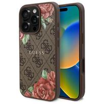 Etui do iPhone 16 Pro Max Guess MagSafe Kwiaty Brązowy