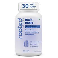 Rooted Brain Boost - 6-in-1 Advanced Nootropic with Brahmi, Lion’s Mane & Ayurvedic Herbs | Supports Focus, Memory, Mental Clarity & Stress Balan