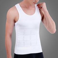 Men's Sleeveless Fitness Vest: Body Shaper, Chest Binder, Slimming Tummy Control, Breathable Sports Wear. beige