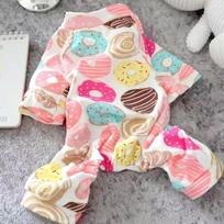 New Cotton Printed Pet Jumpsuit Soft Breathable Spring Summer Puppy Cat Pajamas Casual Home Costume Suitable For York Terrier Ma (as the picture,S-suit 1-2kg) pink