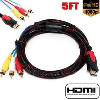 HDMI suderinamas į 3 RCA vaizdo ir garso AV komponentų keitiklio adapterio laidas HDTV Pictured