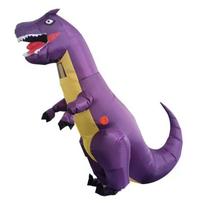 Ribs Dinosaurinis pripučiamas kostiumas suaugusiems, pagamintas iš poliesterio, Helloweenui ir šventėms Purple pink