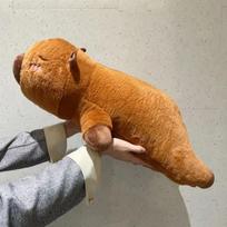 Mielas Kapibaros pliušinis žaislas Įdaryta kapibara Pūkuota lėlė Ilga miego minkšta pagalvė Sofos pagalvėlė Miego žaislai mokyklai Kalėdoms 45cm orange