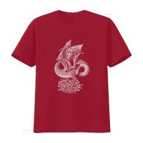 M C Escher 1952 Woodcut Dragon Black And White Reproduction T Shirt Vintage Designer Clothes Fashion Slightly Stretched S pink