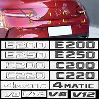 Automobilio 3D ABS bagažinės raidės, logotipas, ženklelis, lipdukai, lipdukas, skirti Mercedes Benz AMG C klasės C43 E63 4Matic V6 V8 C180 E200 W205 W213 CP2 E200 sidabras