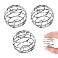 IN-IMAGINE 3 Pcs Protein Shaker Bottle Mixer Ball Set, Spring Balls for Efficient Mixing - Fits Most Shaker Bottles, Gym Bottles Steel Container gray