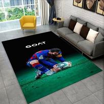 Football Goat M-Messi Sport Non-Slip Area Rug for Living Room,Bedroom,Playroom,Soft Carpet Floor Mat Home Decor Rug  Room 40x60cm gray