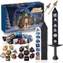 Mystery DND Dice Set, 2025 Christmas Vacation Advent Calendar 24 Days, Surprise Gifts Vacuum Holiday Calendar white