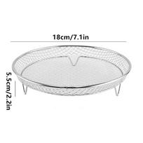Air Fryer Grille Suitable For Air Fryers Oven Grill Stainless Steel Stackable Grill Kitchen Utensils Cook Multiple Foods 18cm white
