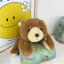 Doll tribe simulation giant panda doll lying down panda polar bear brown bear doll plush toy children's gift Small 30cm yellow