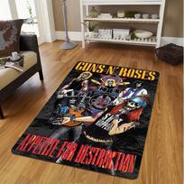Guns N' Roses Skull Print Carpet Rug for Living Room Bedroom Home Sofa Decoration Kid Area Rug Non-slip Floor Mat 50x80cm black