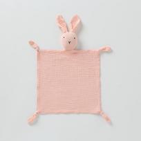 Cross-border Baby Pure Cotton Gauze Comfort Cloth Sleep Companion Plush Bunny Snuggle Lovey Security Comfort Blanket beige