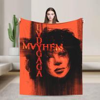 Lady Gaga Mayhem Album Blankets Decorative Flannel Throw Blanket For Couch Chair Soft Warm Custom Quality Bedspread Size: 75*100cm, Weight: 230 GSM red