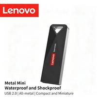 Lenovo E101 USB Flash Drive, 8/16/32/64/128GB, Metal Mini Waterproof U Disk, Up to 150MB/s Read Speed, USB 2.0 Plug-and-Play E101-8GB black