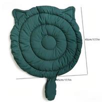 Durable Cat Sleeping Pad Soft Breathable Washable Pet Mat Cat Shape Anti-Slip for Puppy Kitten Car Sofa Daily Use S black