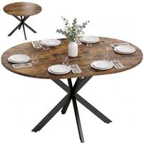 Prailginamas valgomojo stalas 4–6 žmonėms, virtuvės stalas pramoninio stiliaus su voro kojomis, rustic rudos spalvos 135 x 100 x 75 cm