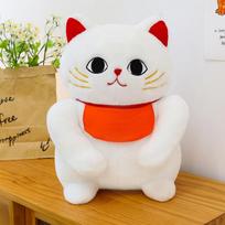 Bib lucky cat plush toy cat doll throw pillow 30cm red