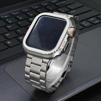 Titano dirželis Apple Watch Ultra 2 49mm 44mm 46mm 45mm 44 Aliuminio lydinio dėklas + Prabangus vyriškas apyrankės dirželis Iwatch 10 9 8 7 6 SE for ultra 2 49mm gray