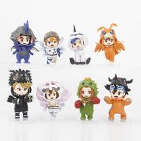 8pcs/set  Digital Monster Digimon Characters Taichi Matt Ishida Sora Cosplay Agumon Gabumon Action Figure Anime Figure Model Toy No Box beige