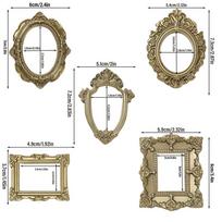 Mini Vintage Picture Frames 5 Pieces Vintage Resin Photography Decor Galley Wall Christmas Picture Display for Photography brown