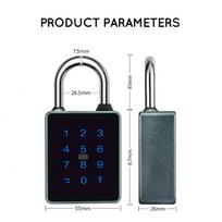 Waterproof Ttlock Smart Combination Padlock Keyless Digital Lock USB Rechargeable Electronic Keypad App Control Wood Aluminum (grey,Anti-Peep Code&Code) pilka